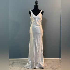 White Satin Strappy Maxi dress